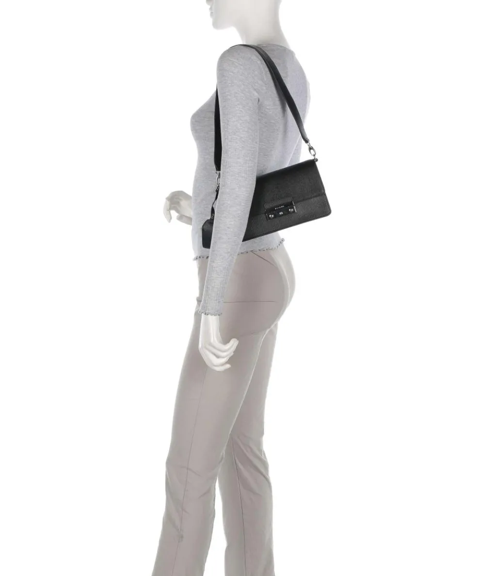 Super Star Schultertasche Saffiano-Rindsleder schwarz