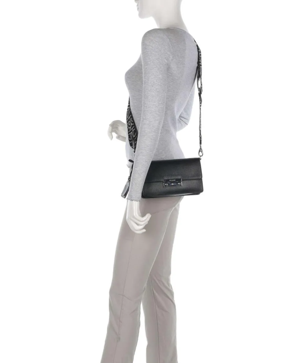 Super Star Schultertasche Saffiano-Rindsleder schwarz