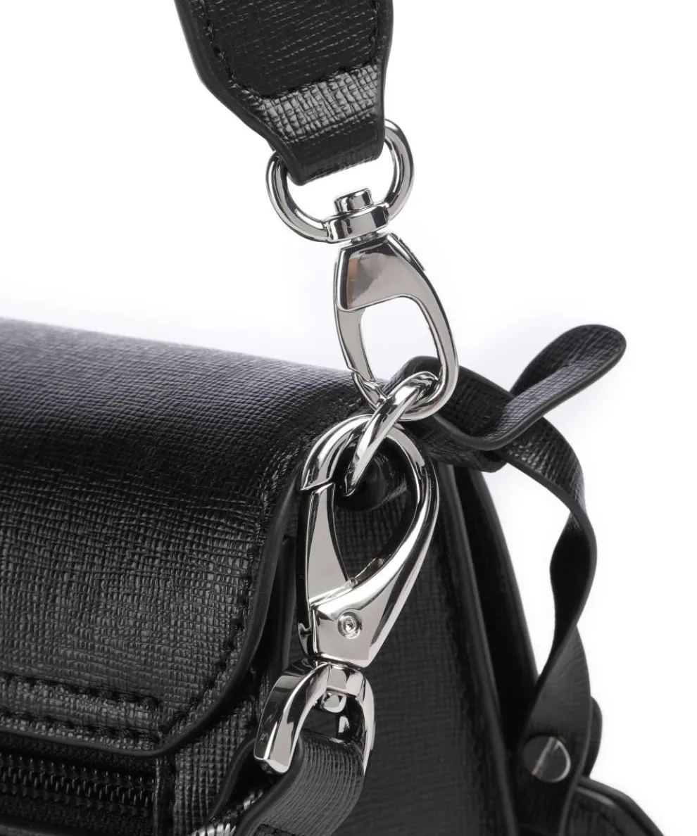 Super Star Schultertasche Saffiano-Rindsleder schwarz