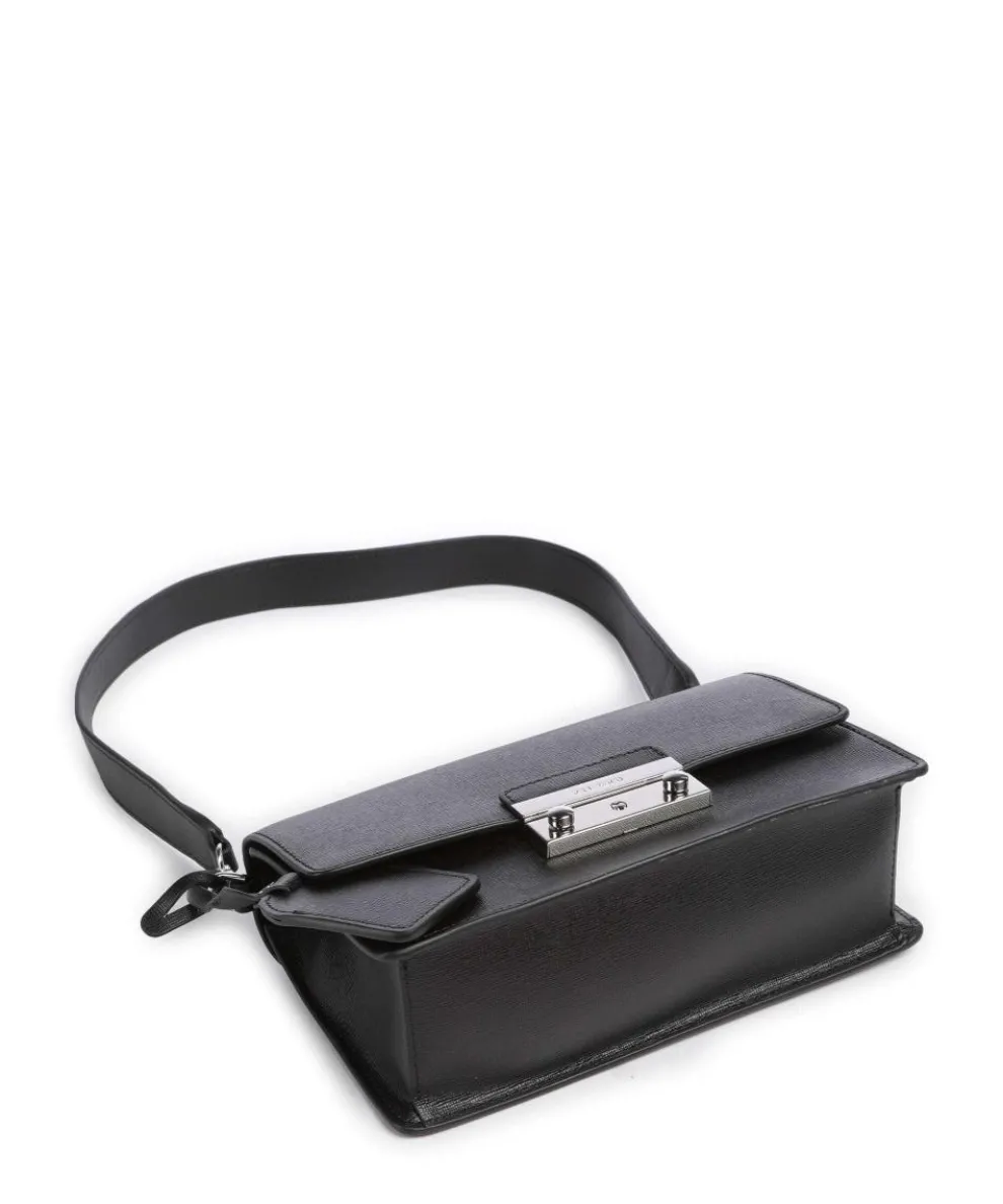 Super Star Schultertasche Saffiano-Rindsleder schwarz