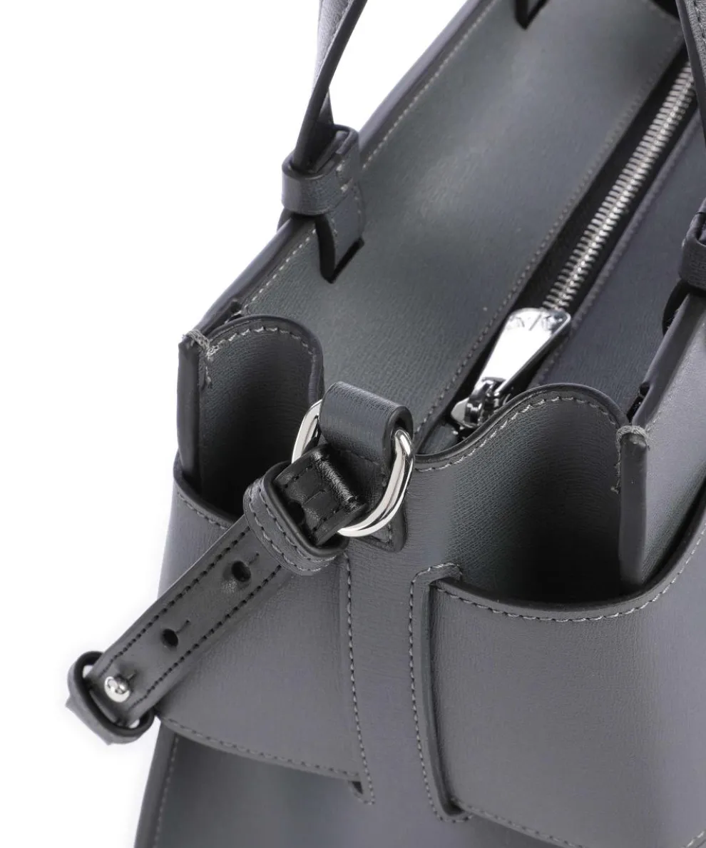 Susie M Handtasche Lederimitat dunkelgrau