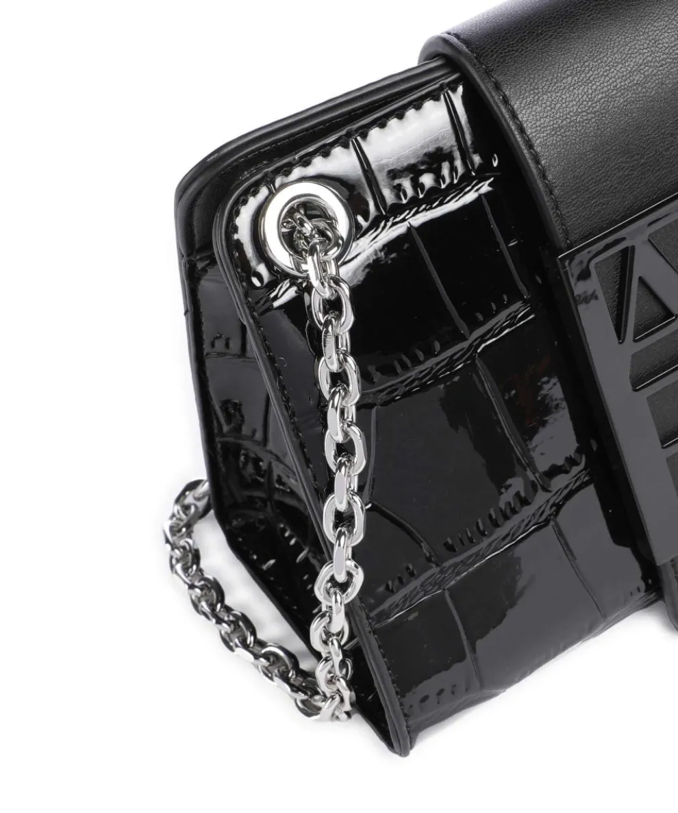 Susie Mini Schultertasche Lederimitat schwarz