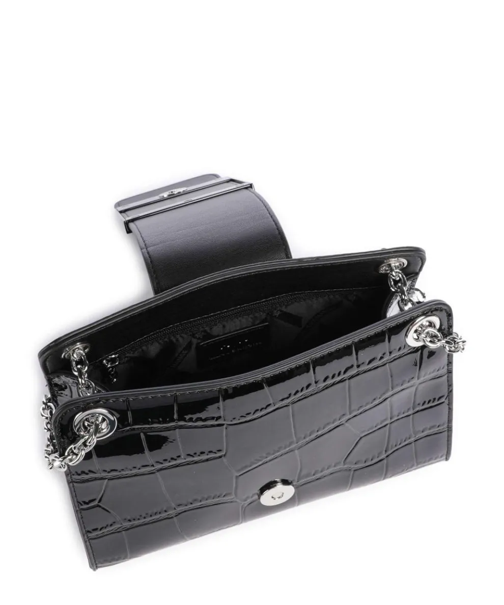 Susie Mini Schultertasche Lederimitat schwarz