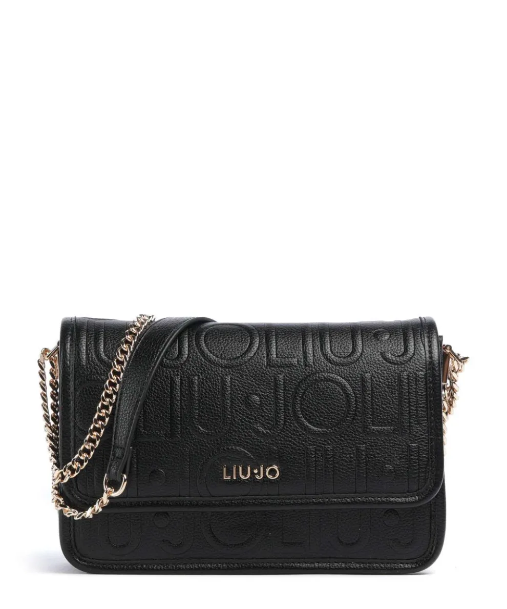 Manhattan S Schultertasche Lederimitat schwarz