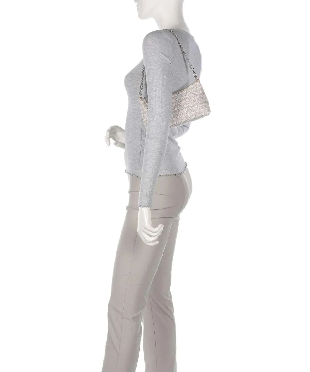 Aura Monogram Schultertasche Leder natur