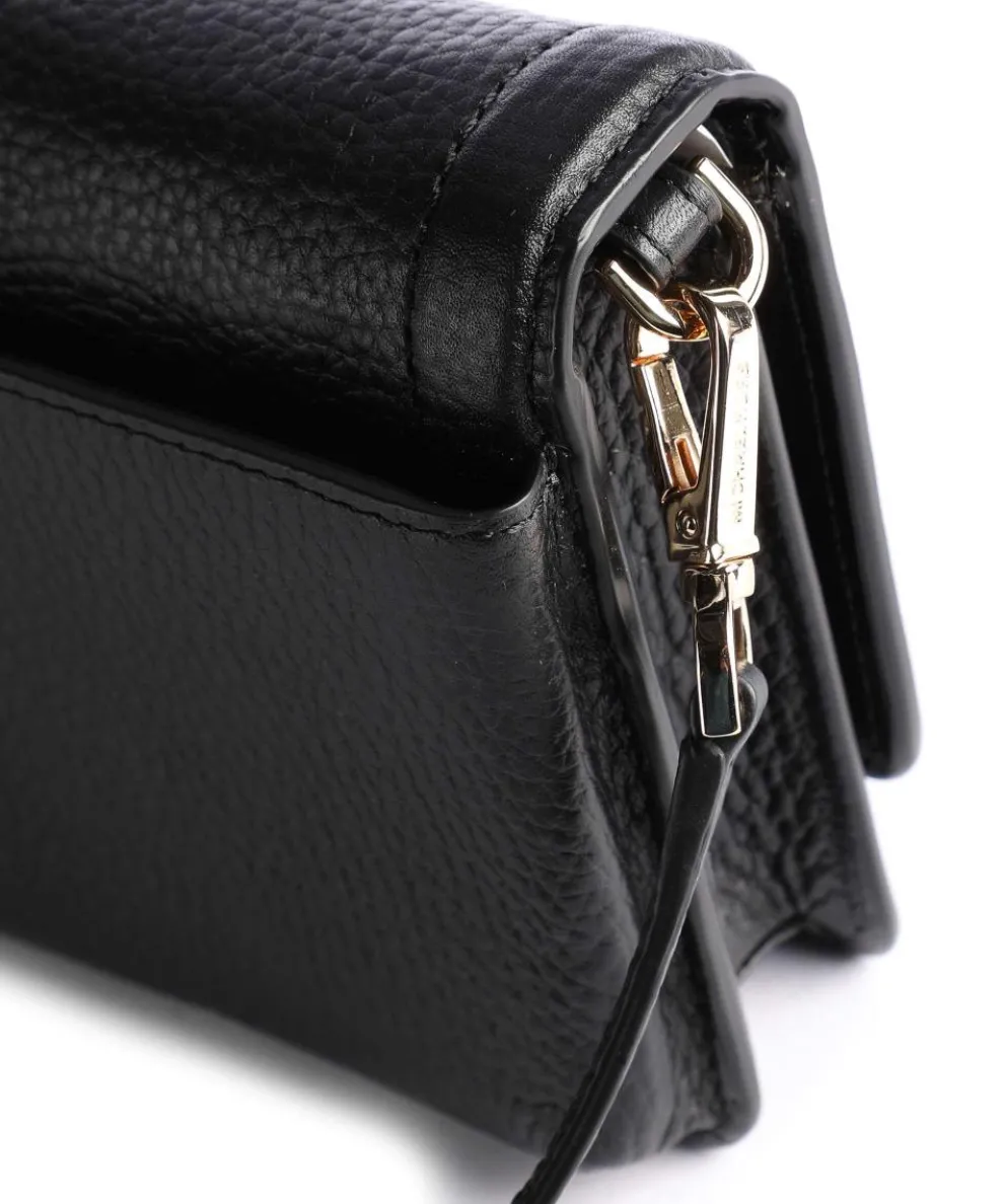 Jet Set Charm Umhängetasche genarbtes Rindsleder schwarz