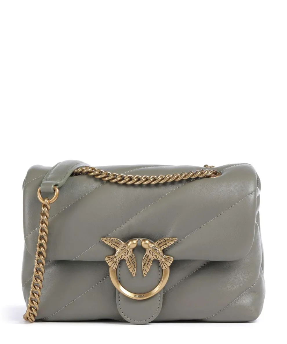 Love Puff Mini Schultertasche Schafsleder graugrün