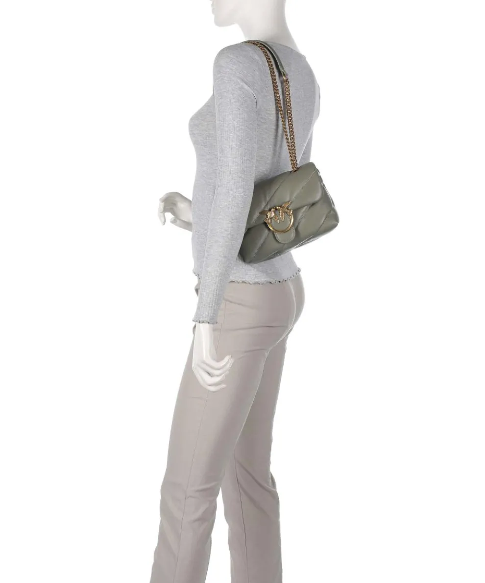 Love Puff Mini Schultertasche Schafsleder graugrün