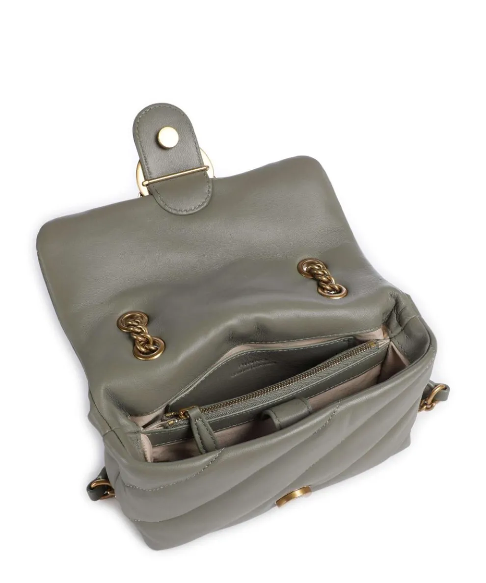 Love Puff Mini Schultertasche Schafsleder graugrün