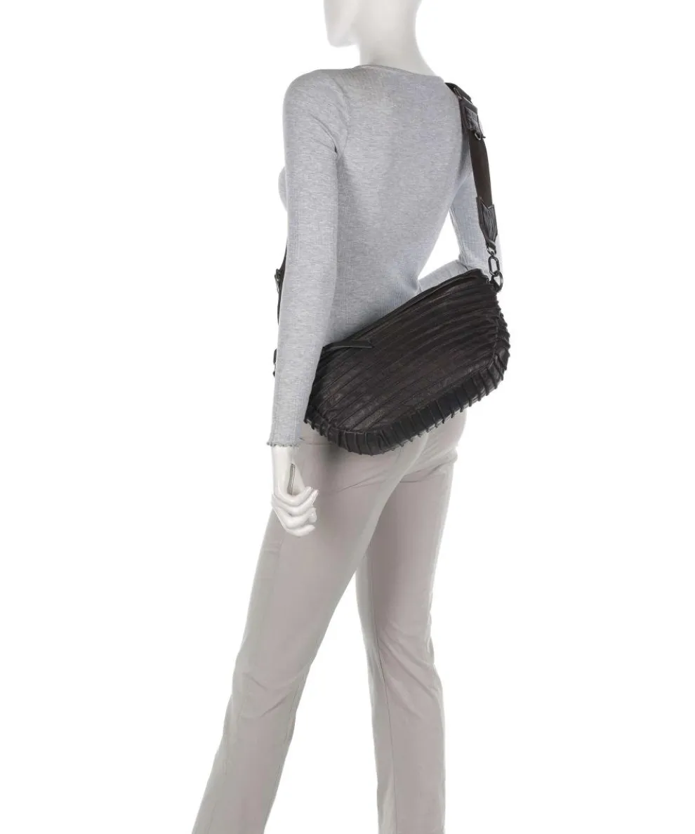 Check My Bag mini Umhängetasche genarbtes Leder dunkelbraun