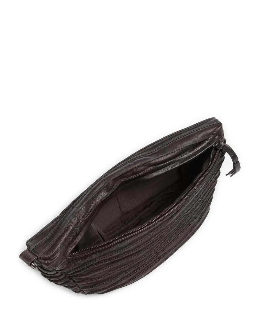 Check My Bag mini Umhängetasche genarbtes Leder dunkelbraun