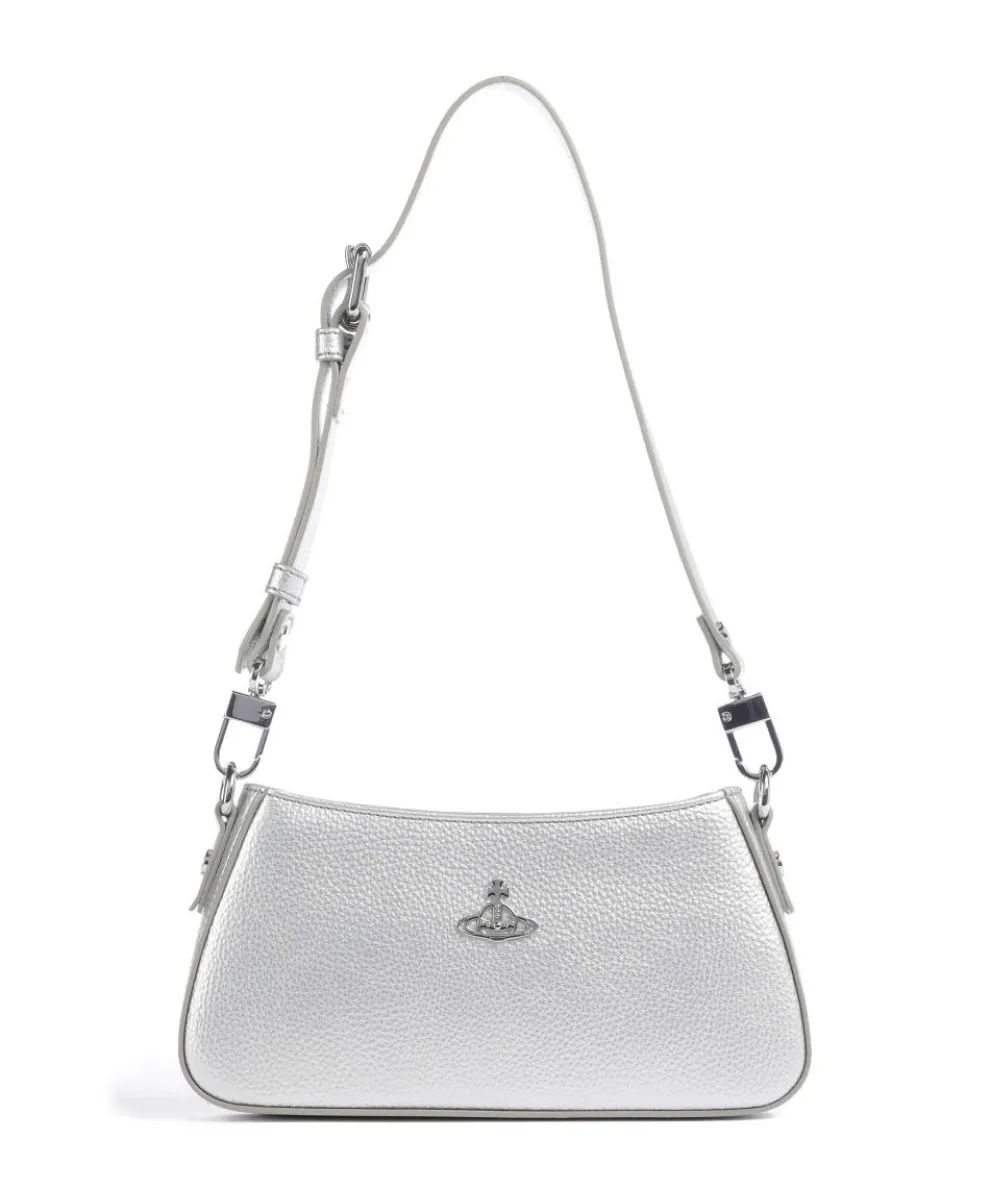 Tasha Grain Schultertasche Lederimitat silber