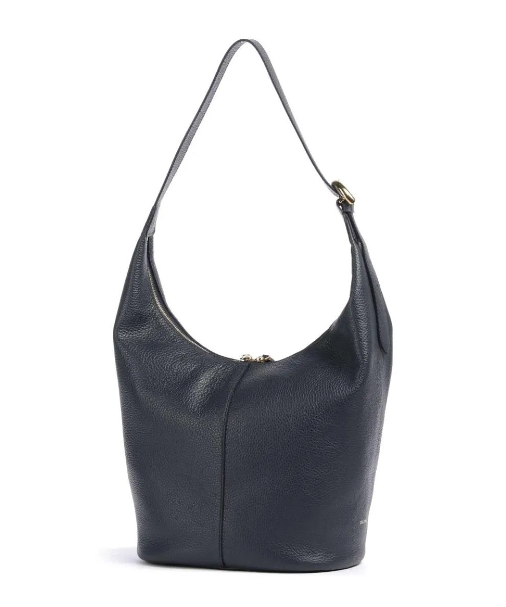 Fernanda Beuteltasche genarbtes Leder dunkelblau