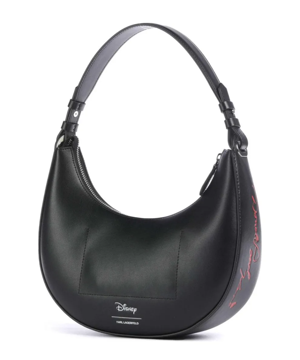 KL x Disney Schultertasche fein genarbtes Rindsleder schwarz