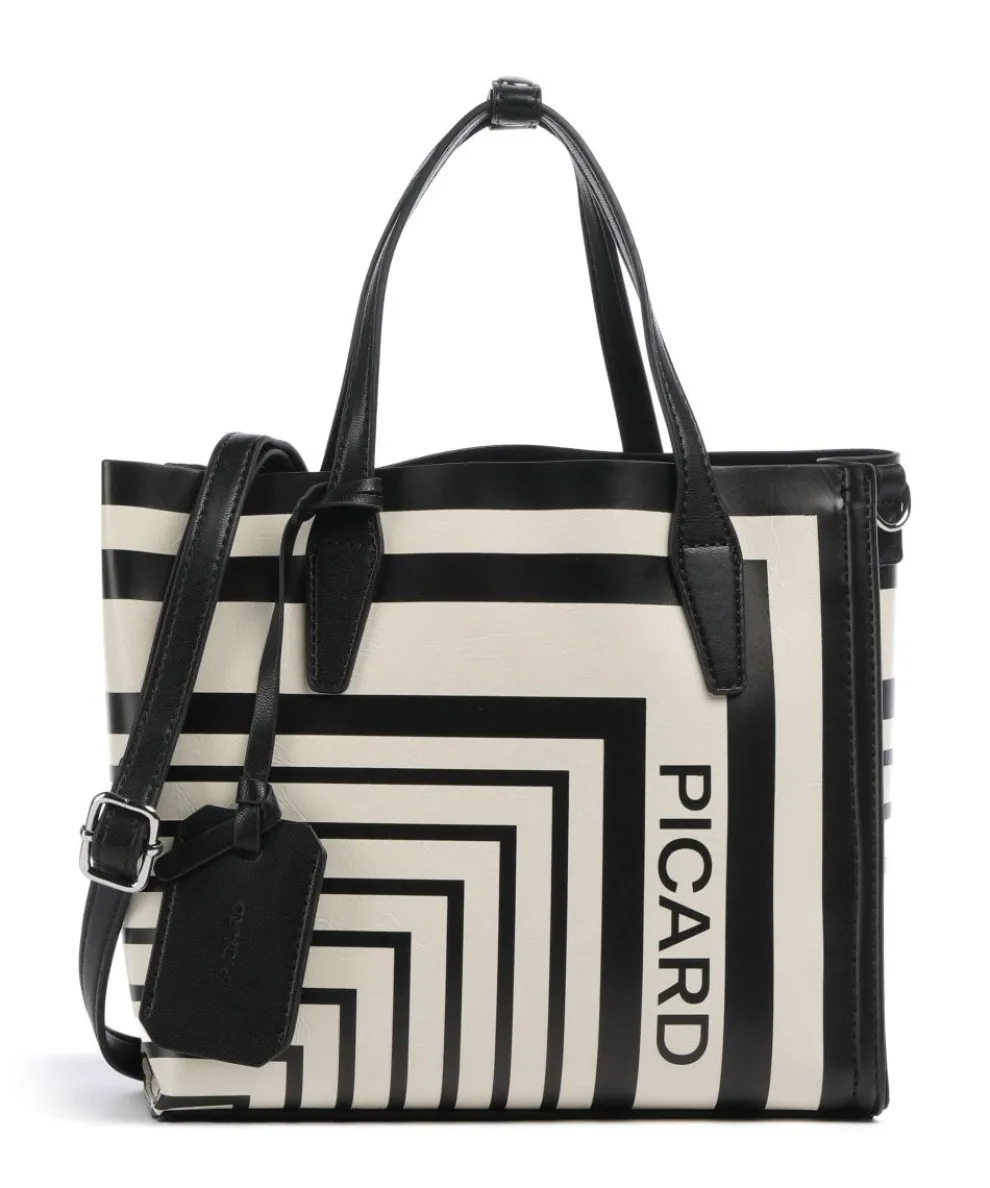 Brasilia Handtasche Lederimitat schwarz/weiß