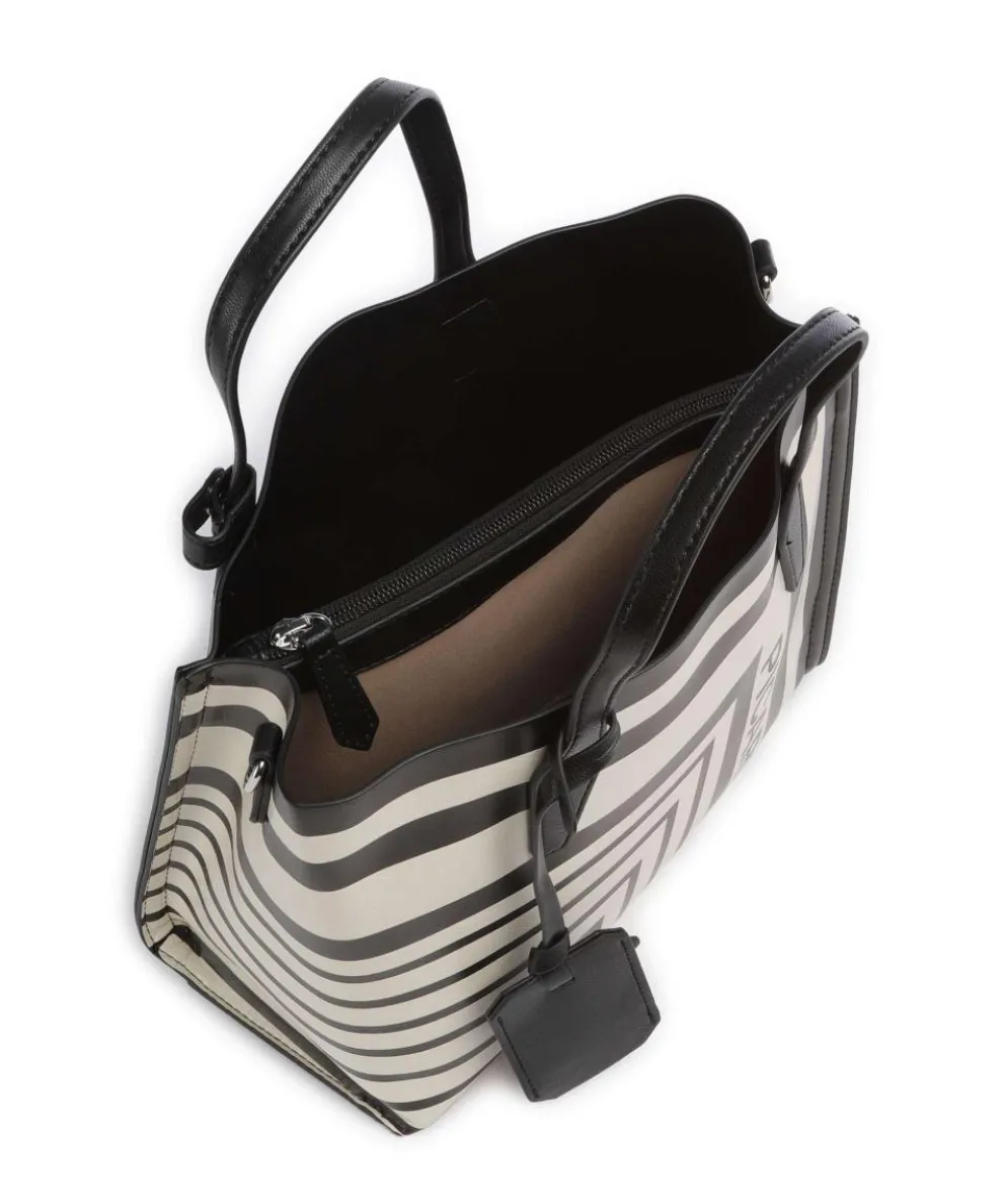 Brasilia Handtasche Lederimitat schwarz/weiß