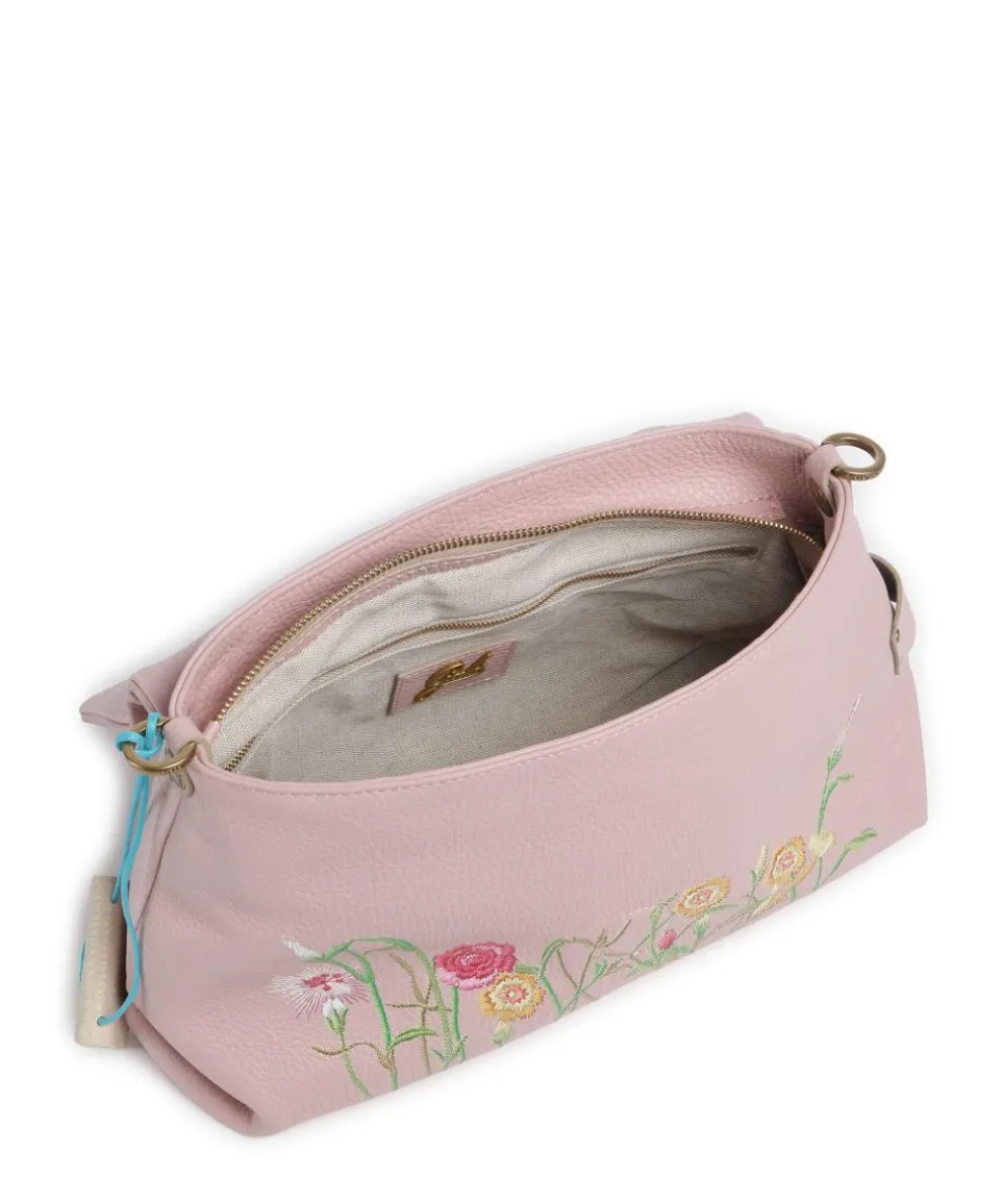 Guadalupe Nihan Schultertasche genarbtes Kalbsleder rosa