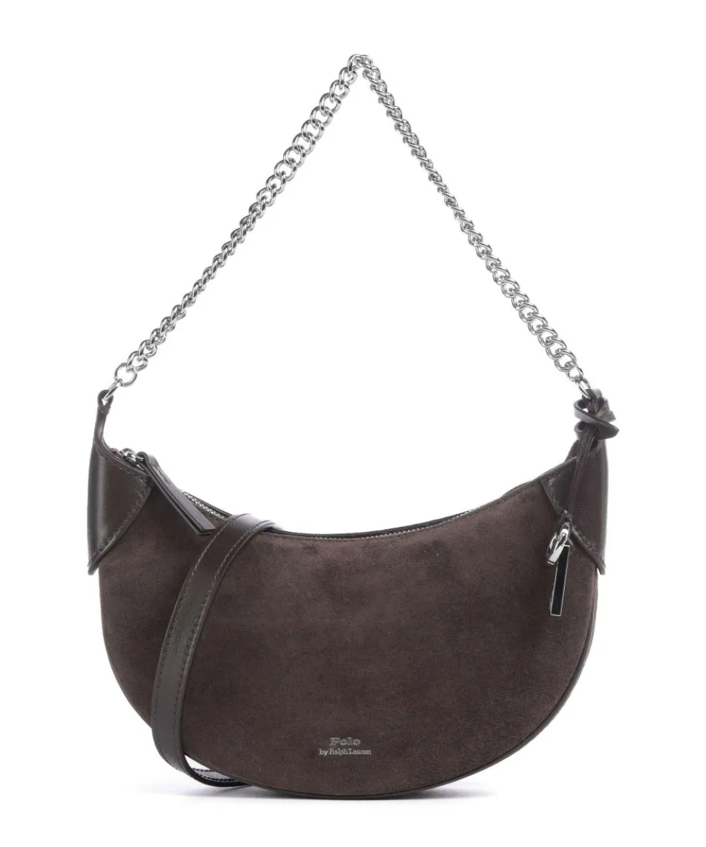 ID Collection Small Schultertasche aufgerautes Rindsleder dunkelbraun