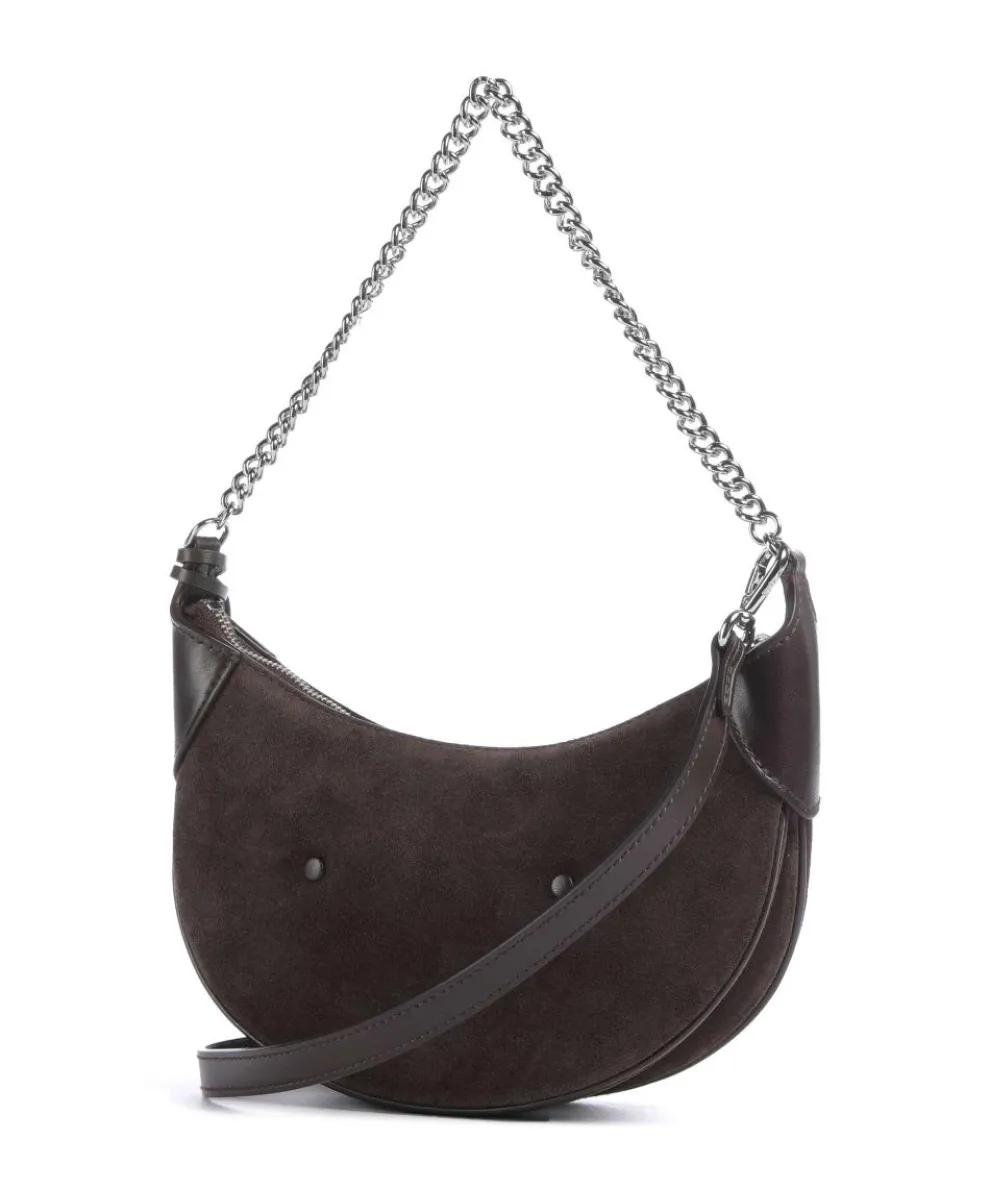 ID Collection Small Schultertasche aufgerautes Rindsleder dunkelbraun