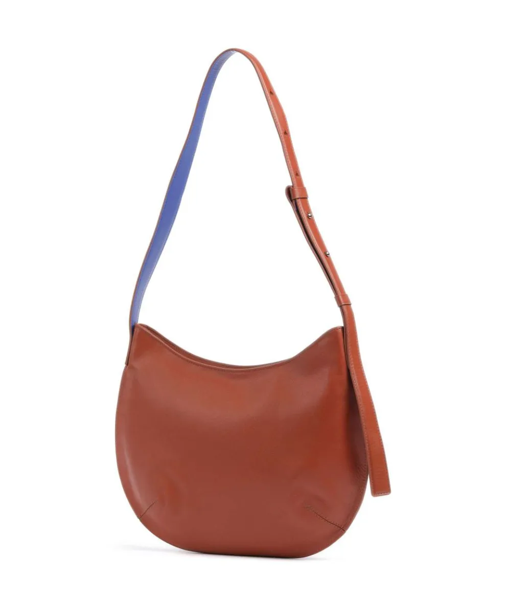 Hispani Beuteltasche fein genarbtes Leder rotbraun