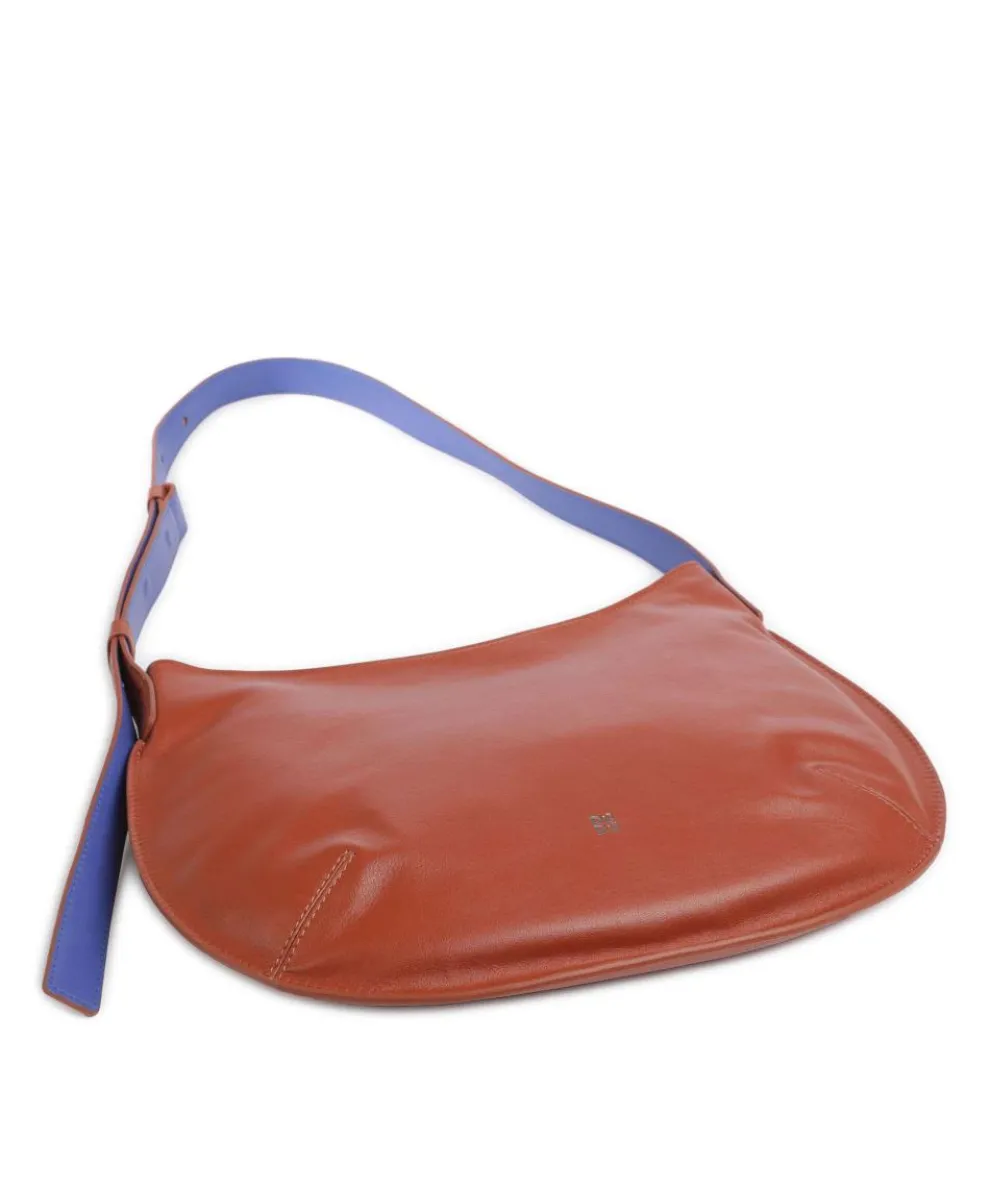 Hispani Beuteltasche fein genarbtes Leder rotbraun