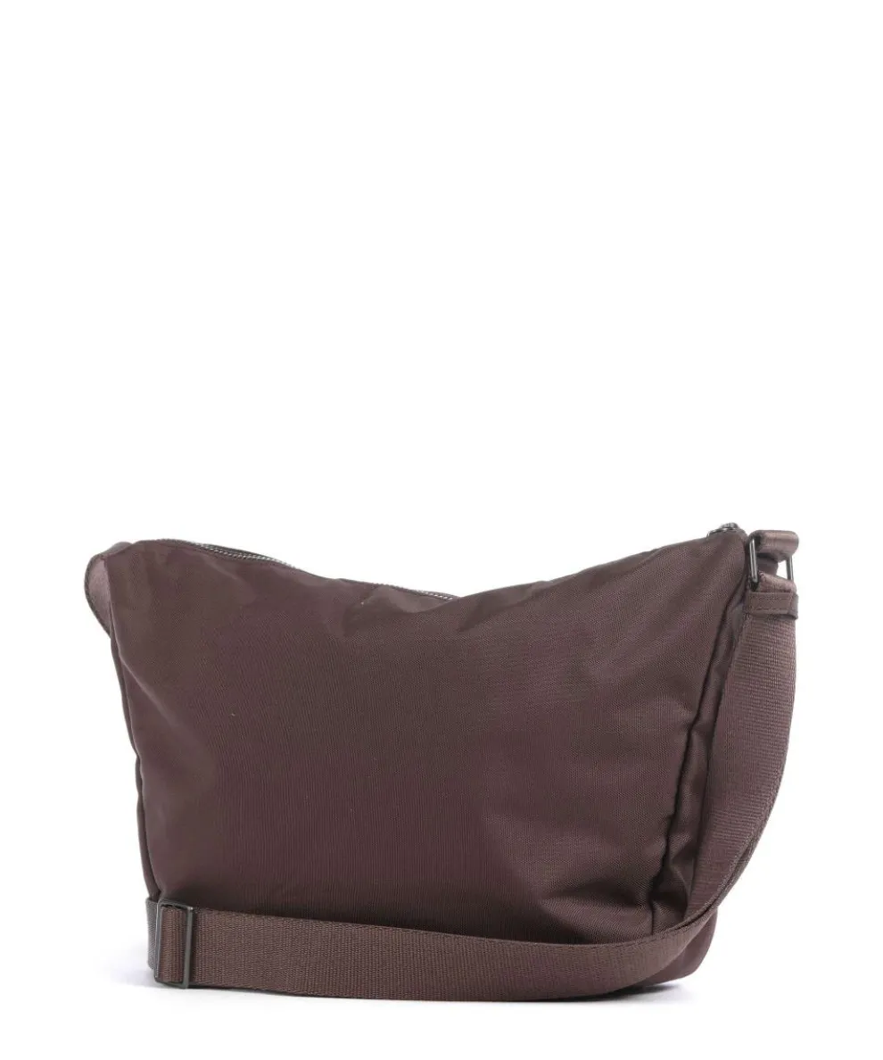 Mono Umhängetasche recyceltes Polyester dunkelbraun
