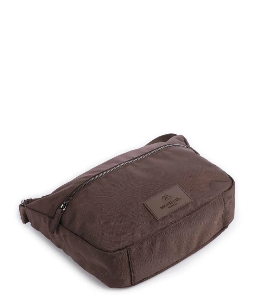 Mono Umhängetasche recyceltes Polyester dunkelbraun