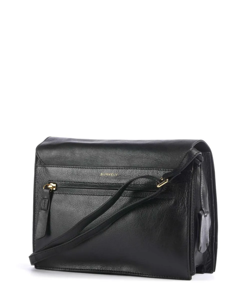 Fine Florence Umhängetasche genarbtes Leder schwarz