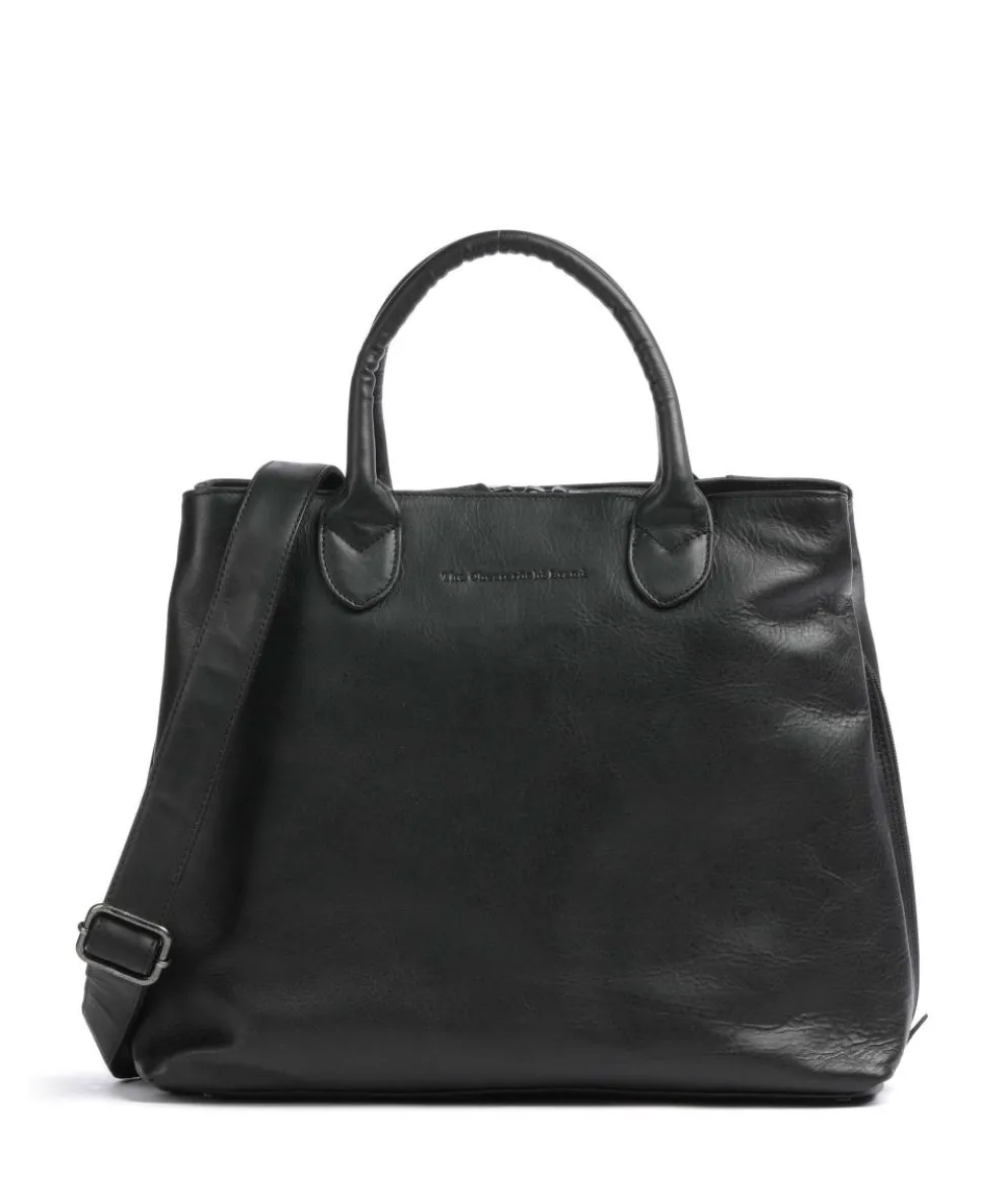 Cow Wax Pull Up Passau Handtasche 10″ Pull-Up Rindsleder schwarz