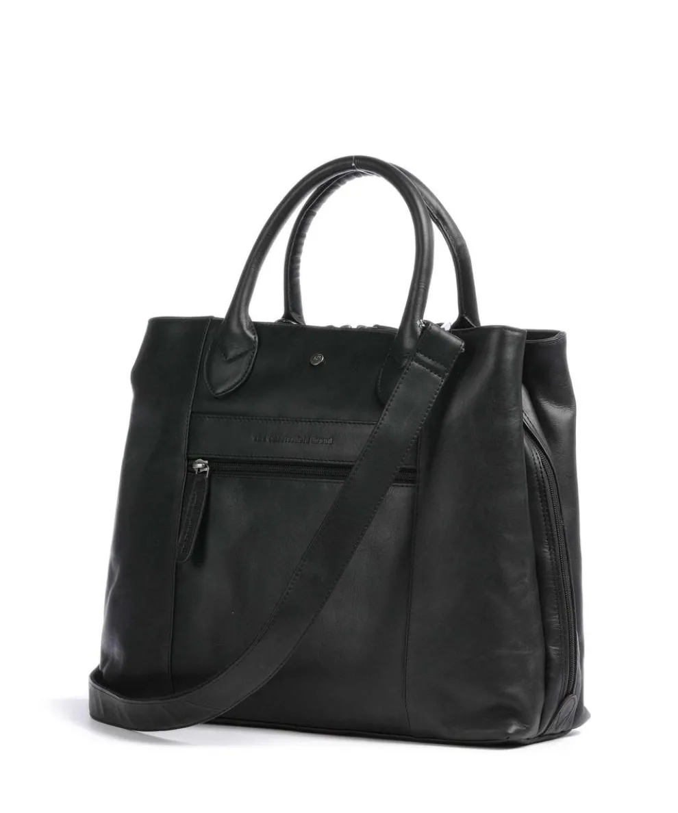 Cow Wax Pull Up Passau Handtasche 10″ Pull-Up Rindsleder schwarz