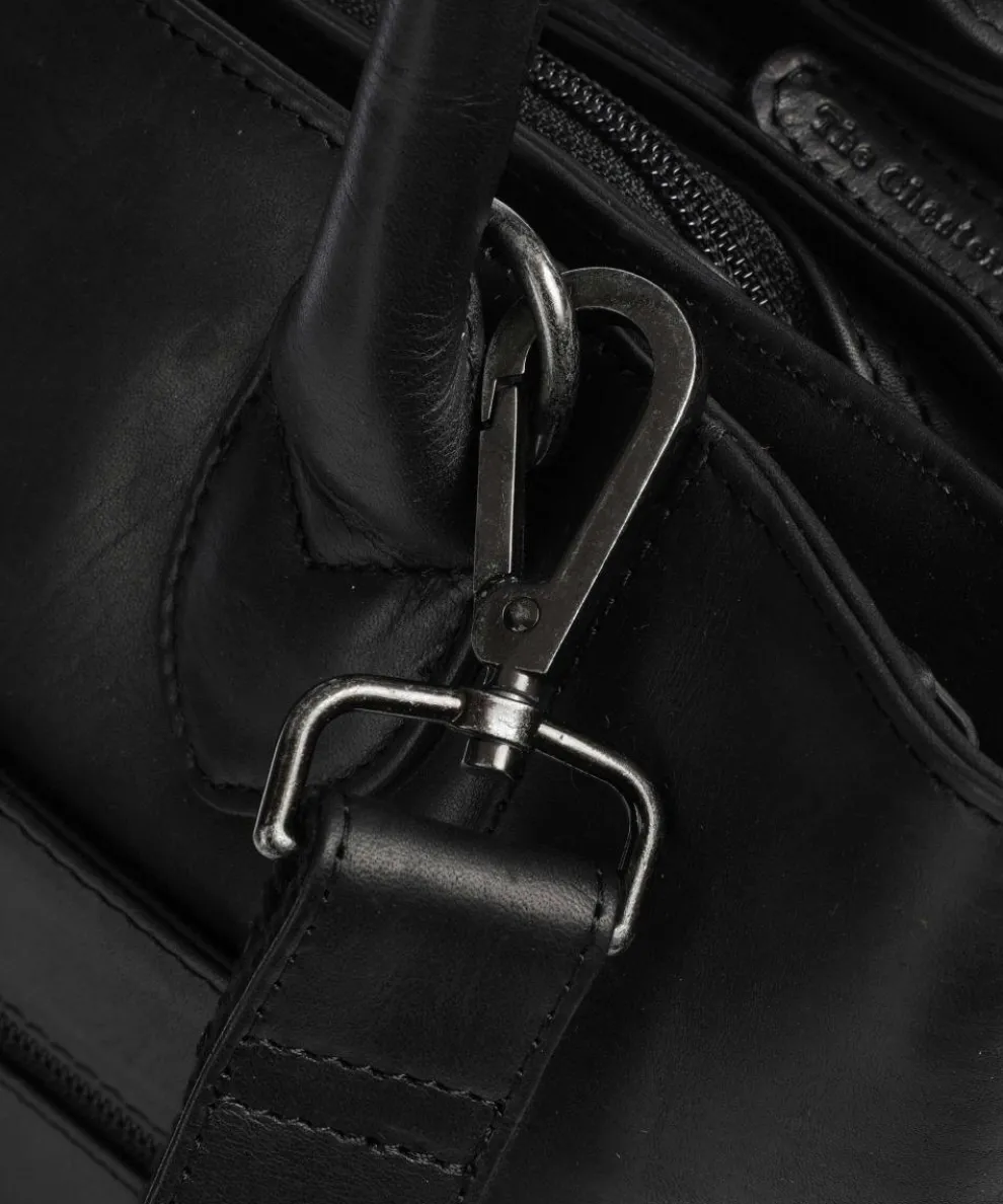 Cow Wax Pull Up Passau Handtasche 10″ Pull-Up Rindsleder schwarz