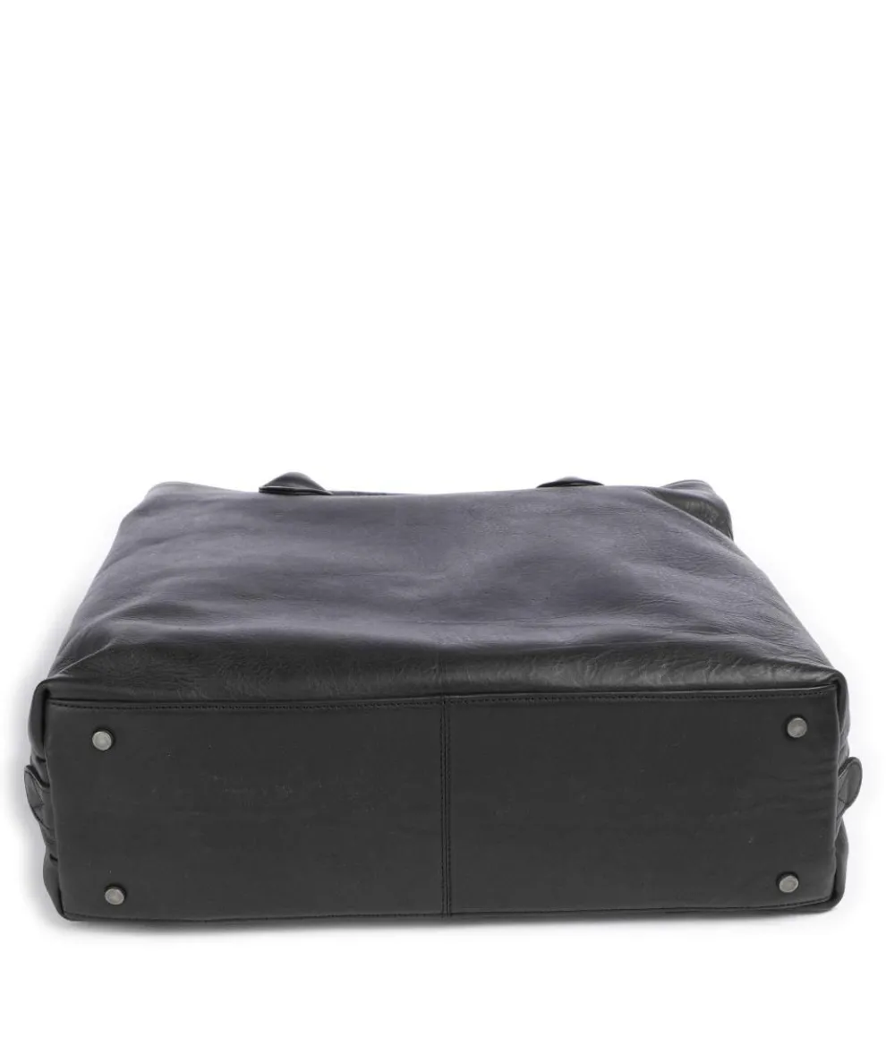 Cow Wax Pull Up Passau Handtasche 10″ Pull-Up Rindsleder schwarz