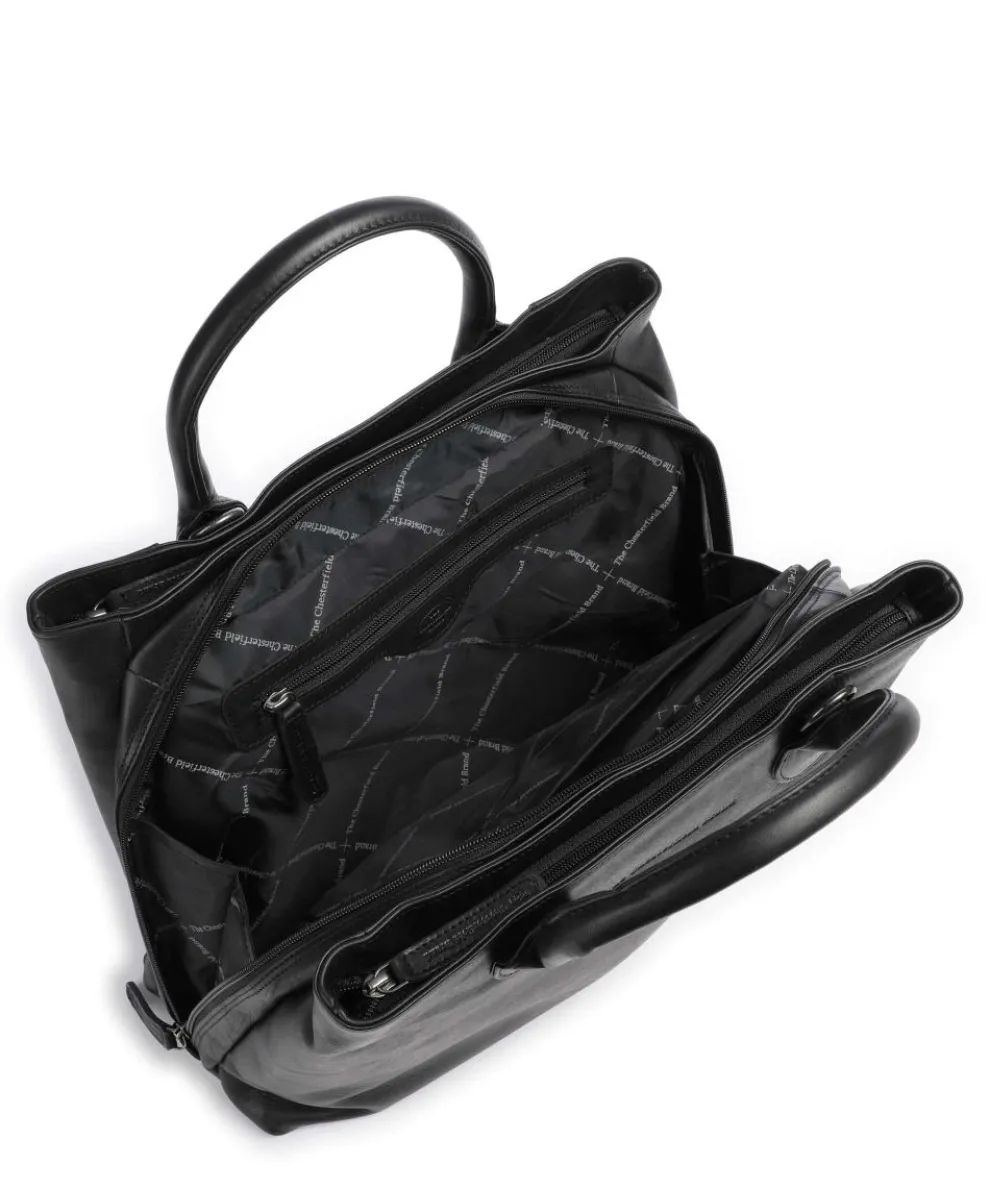 Cow Wax Pull Up Passau Handtasche 10″ Pull-Up Rindsleder schwarz