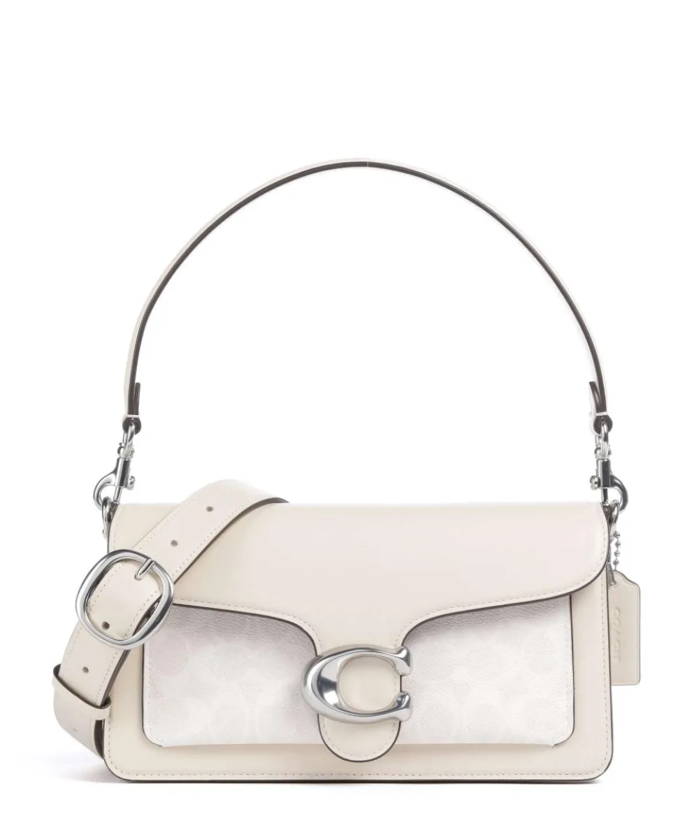 Tabby 26 Schultertasche Canvas, Kalbsleder creme