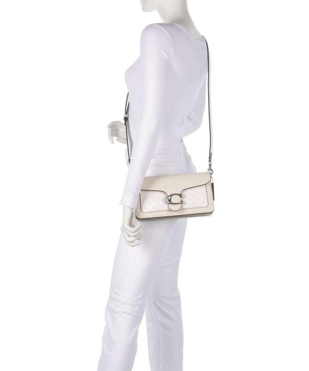 Tabby 26 Schultertasche Canvas, Kalbsleder creme