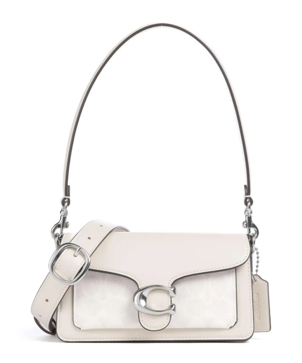 Tabby 20 Schultertasche fein genarbtes Rindsleder, Canvas creme