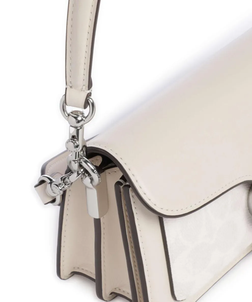 Tabby 20 Schultertasche fein genarbtes Rindsleder, Canvas creme