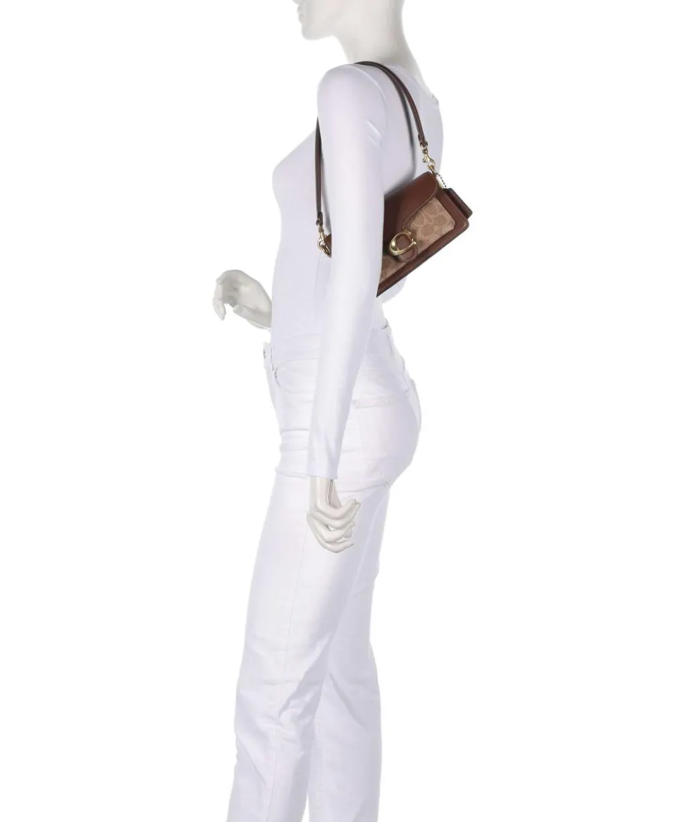 Tabby 20 Schultertasche fein genarbtes Rindsleder, Canvas dunkelbraun