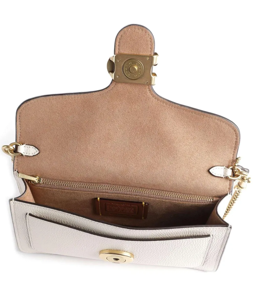 Tabby Chain Umhängetasche genarbtes Leder elfenbein