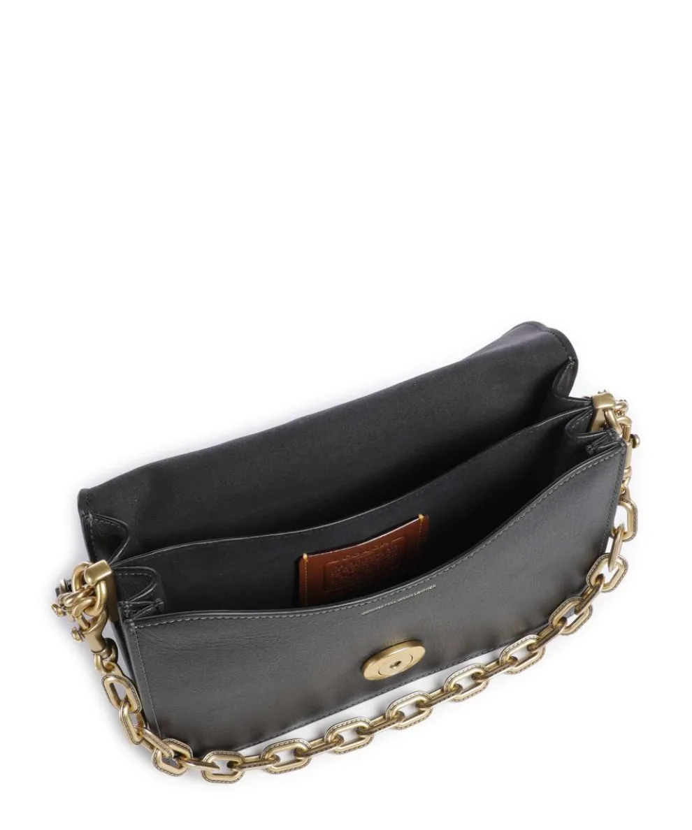 Tabby Soft Chain Schultertasche fein genarbtes Leder schwarz