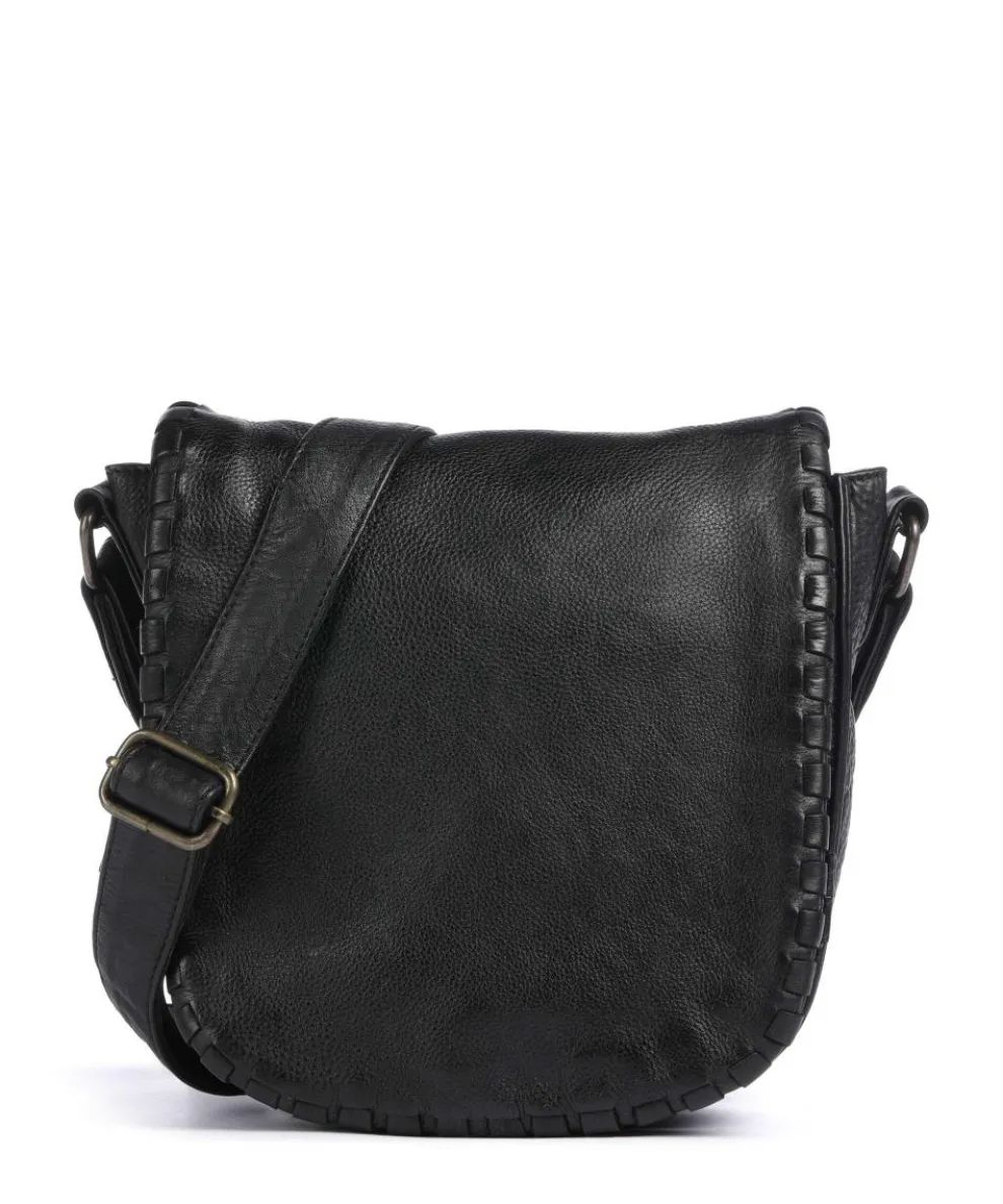 Tailors Stitch Umhängetasche genarbtes Rindsleder schwarz