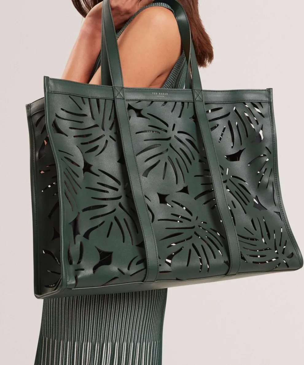 Leiian Shopper fein genarbtes Rindsleder dunkelgrün