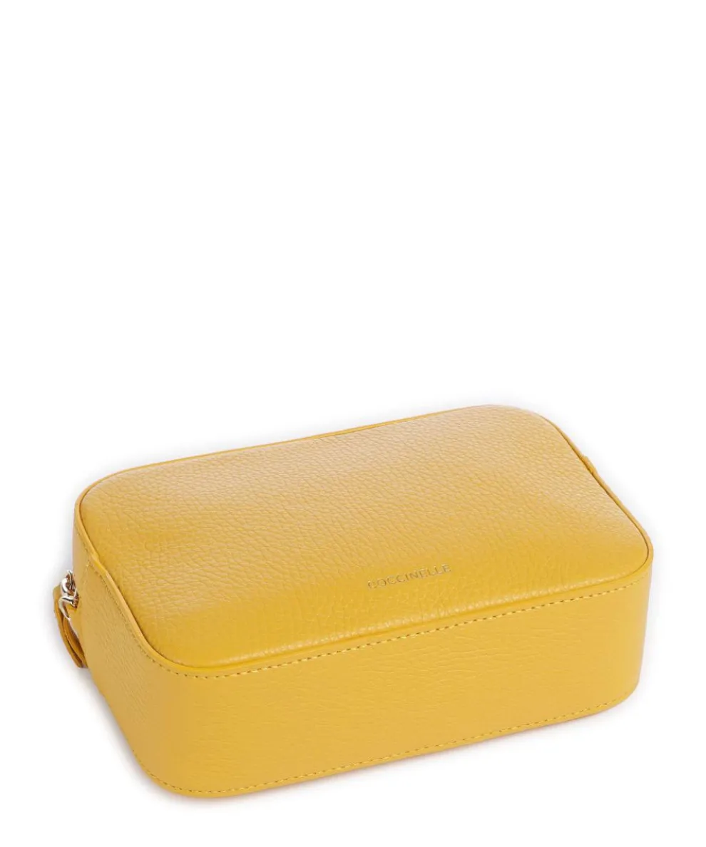 Tebe Umhängetasche genarbtes Leder senfgelb