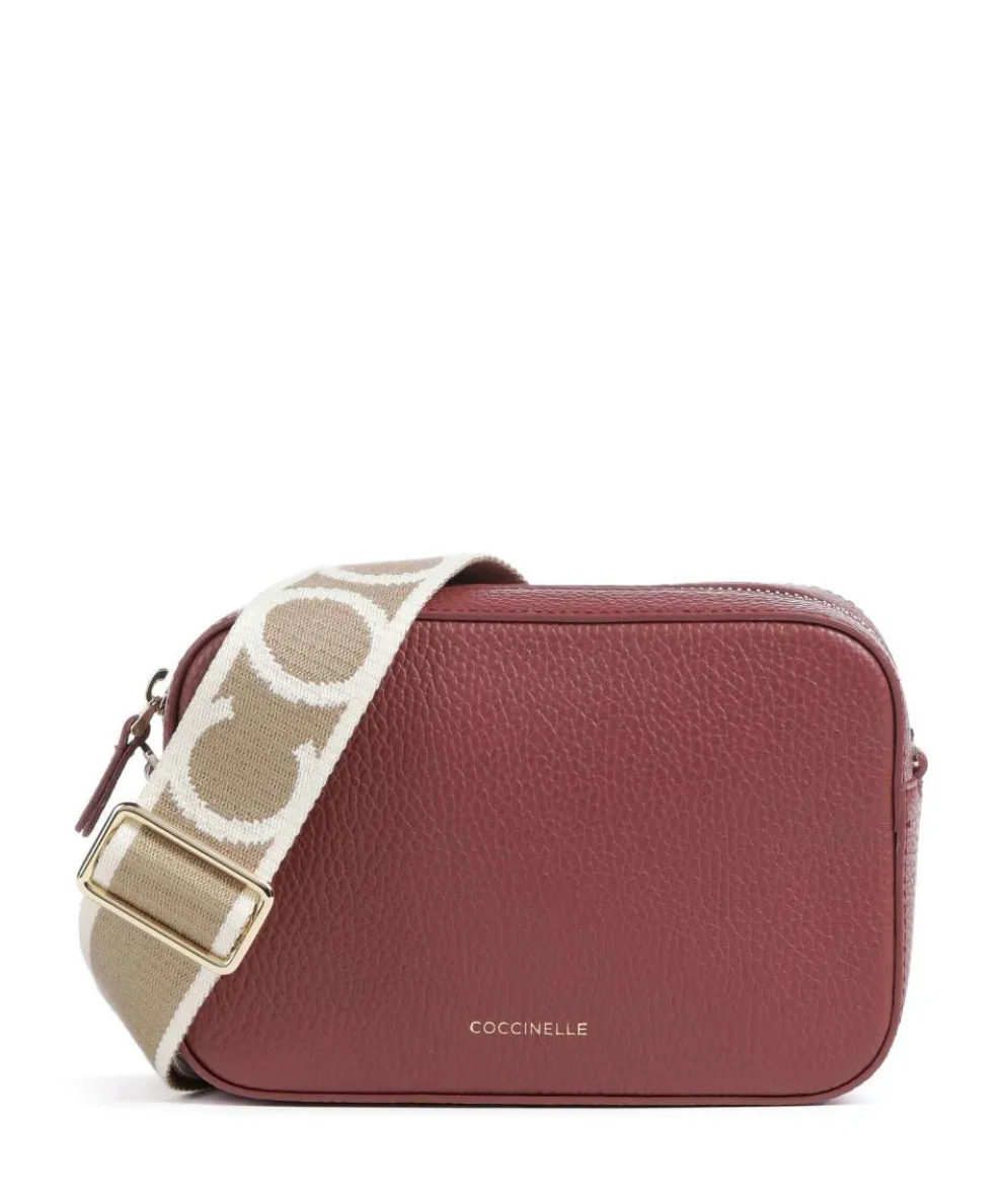 Tebe Umhängetasche genarbtes Leder braun