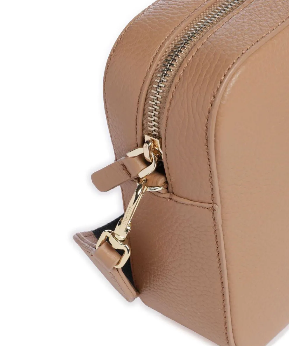 Tebe Umhängetasche genarbtes Leder hellbraun