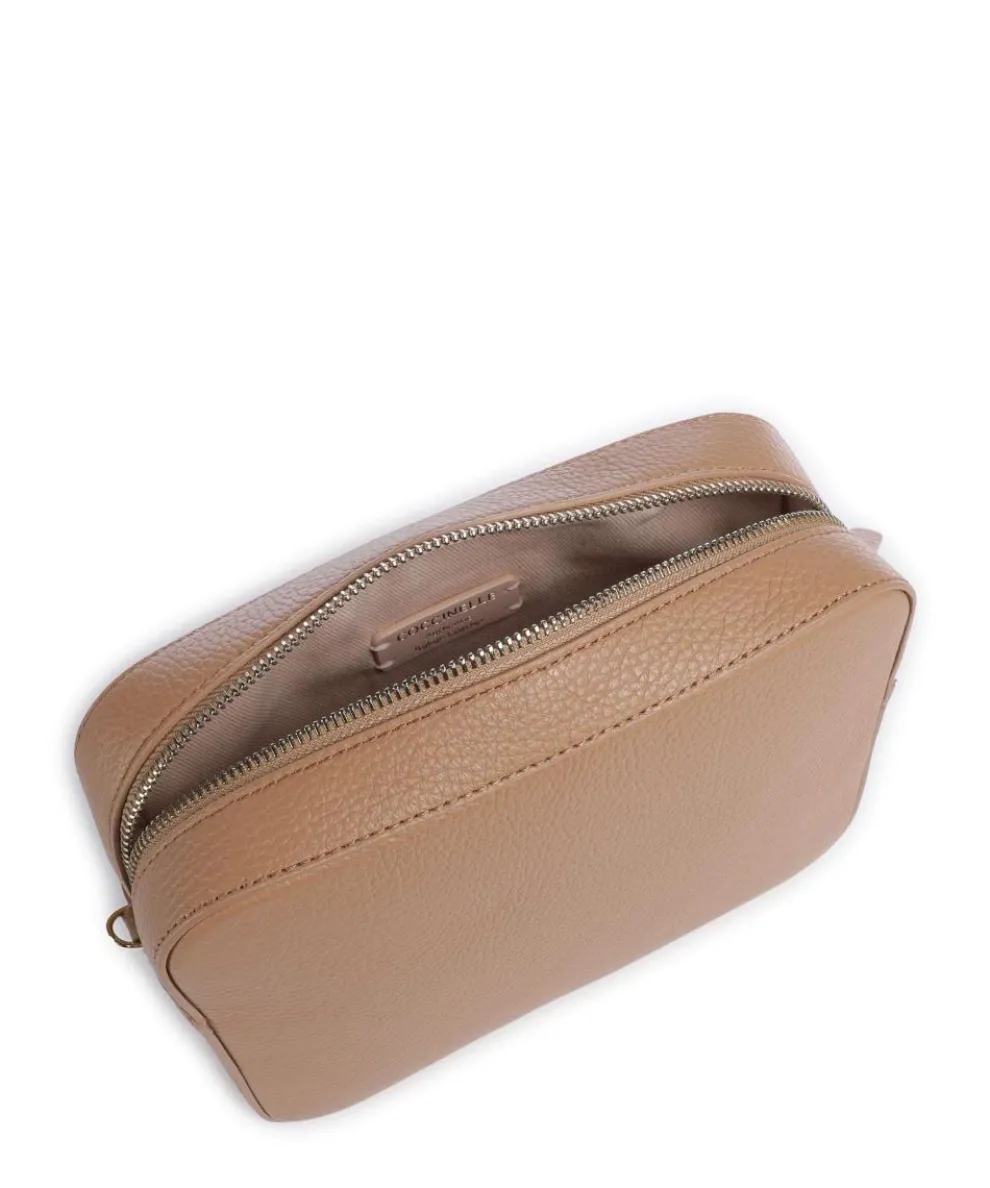 Tebe Umhängetasche genarbtes Leder hellbraun