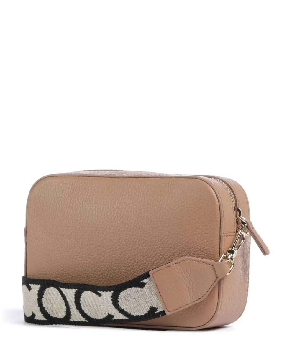 Tebe Umhängetasche genarbtes Leder hellbraun