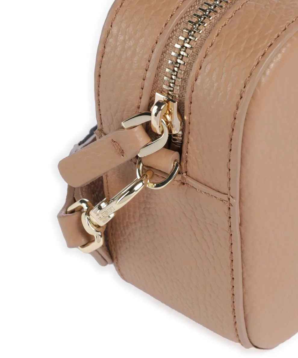 Tebe Umhängetasche genarbtes Leder hellbraun