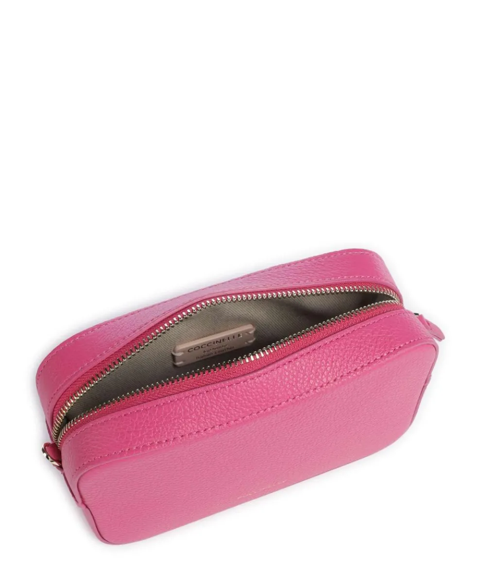 Tebe Umhängetasche genarbtes Leder fuchsia