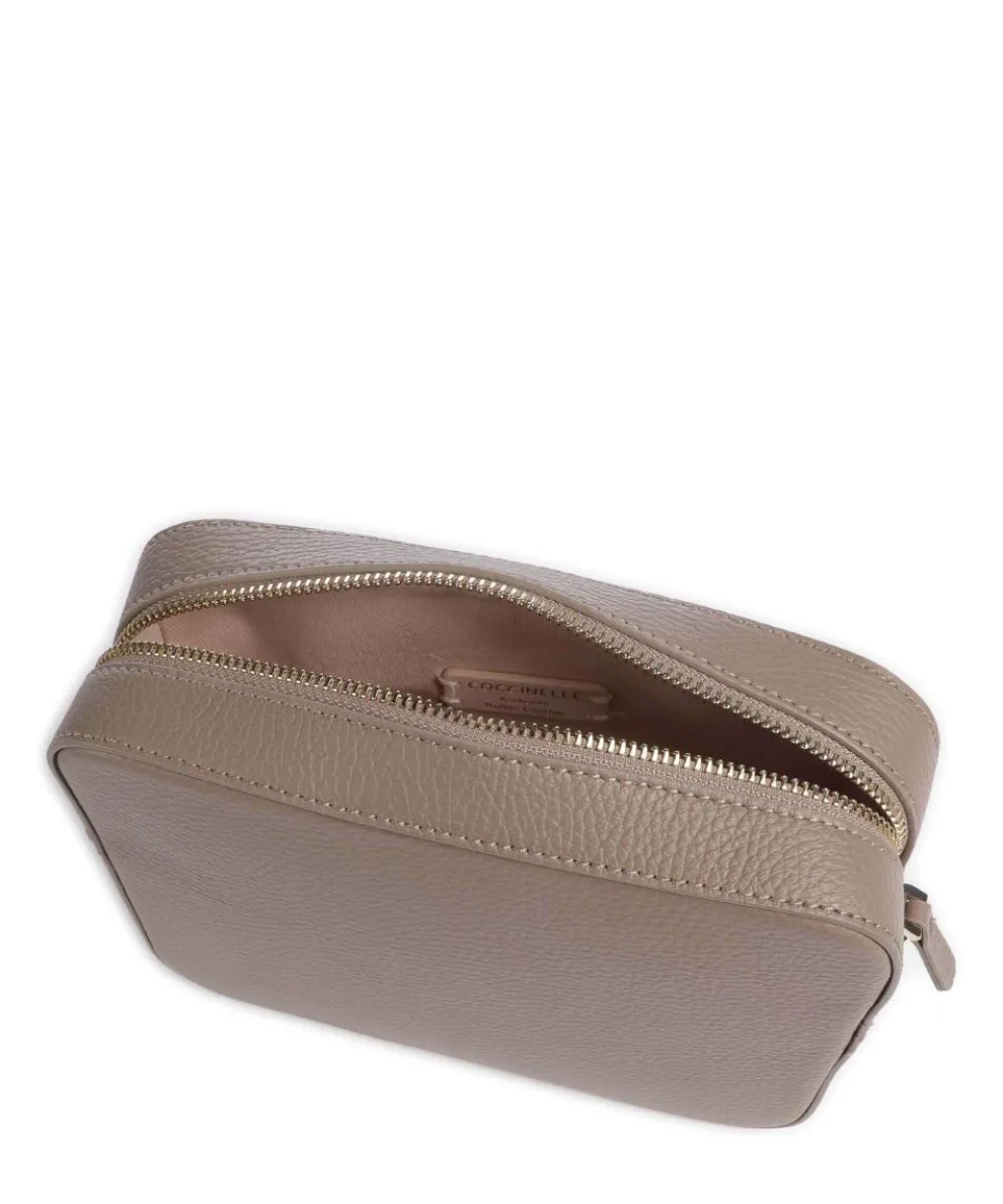 Tebe Umhängetasche genarbtes Leder taupe